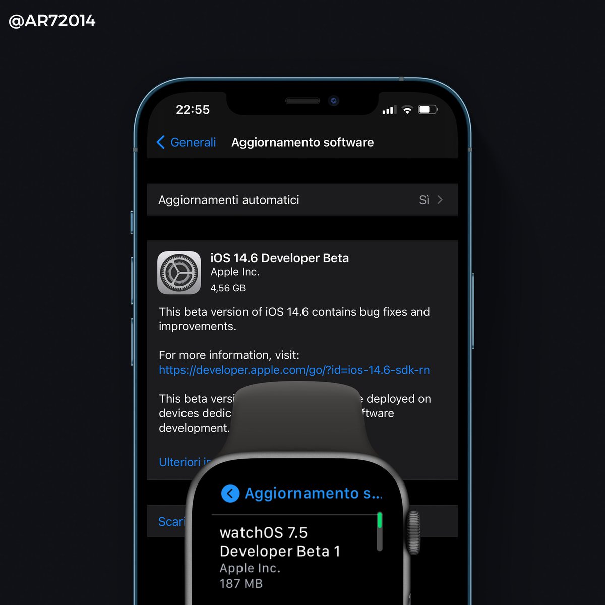 AR72014's tweet image. #iOS14 #iPhone #watchOS7 

#iOS 14.6 beta 1 &amp;amp; #watchOS 7.5 beta 1  

(for developers) 

IS OUT !!! 

“Always in beta” 😊💪🏻