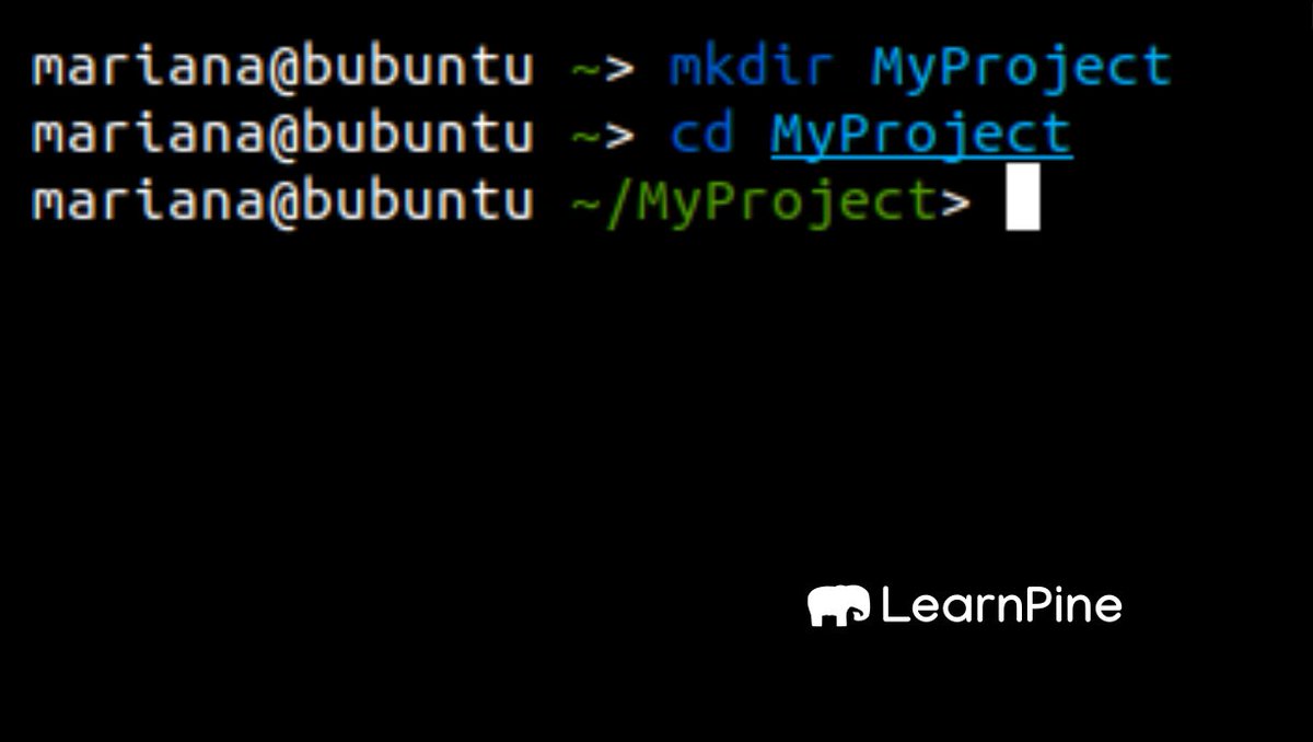 4. All set, installed. What now? Simple, you can start locally (without GitHub/GitLab).Create a folder with your project name. In the terminal, type:mkdir MyProjectThen, change directory to the project folder with the command:cd MyProject
