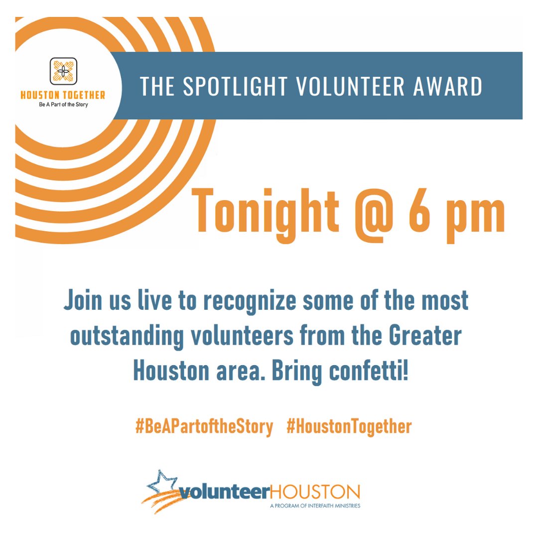 VolunteerHou's tweet photo. Help us celebrate🎊! 
Tonight we recognize outstanding volunteers from @eklektikdesign gardenkidsofkemah @Girls_EN
@HarrisCountyCAC @MiFamiliaVota

#BeAPartOfTheStory
#VolunteerHouston
#spotlightvolunteers https://t.co/xJvRETcLGI