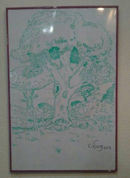 Es ver una pizarra bacía.... y no me puedo resistir..... Arte efímero.....