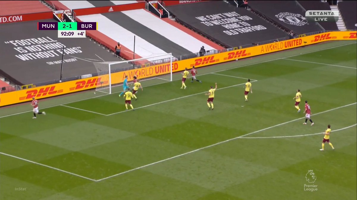 There are 10 seconds between Bruno's two passes. One of them sets Cavani free and the other effectively dictates the eventual goal.Side note: the speed at which BUR collapsed into their box was ridiculous. Yes, we still broke through but BUR's defence of their box is excellent.