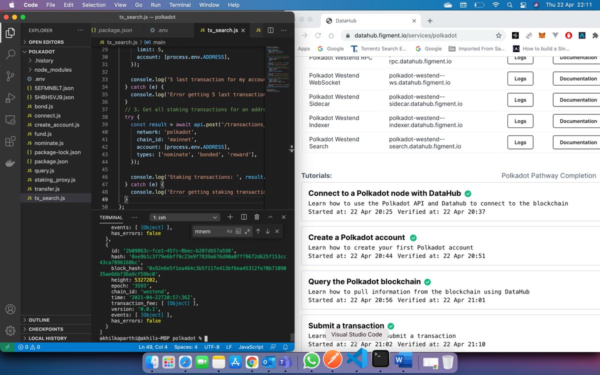 Learn how to connect to PolkaDot  and interact using javascript through DataHub here: github.com/akhilkaparthi/… (<a href="/Polkadot/">Polkadot</a> 
<a href="/Figment_io/">Figment</a>
)