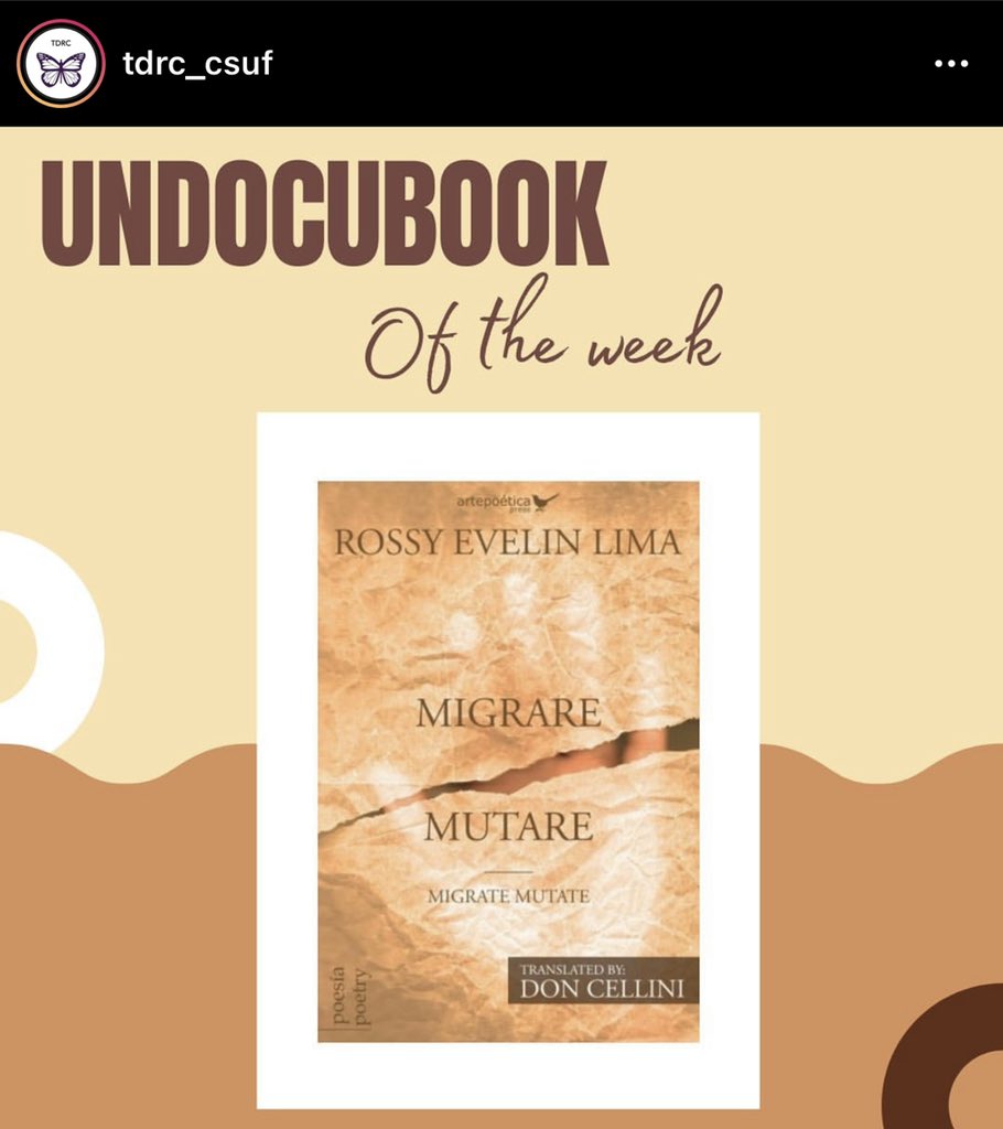 RossyEvelinLima's tweet photo. The Titan Dreamers Resource Center picked my book as the book of the week, what an honor! @TDRC_CSUF https://t.co/XTvzXSjNv3