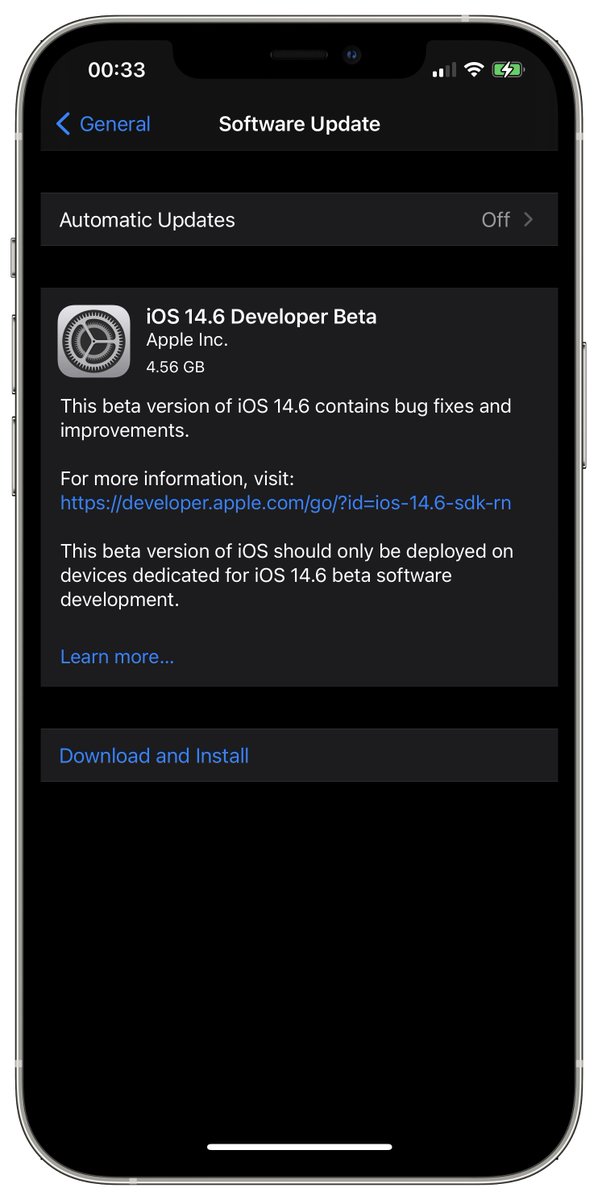 iSWUpdates's tweet image. iOS 14.6 Dev Beta 1 (18F5046f) has been released. #iOS146 #iOS146DevBeta1 #iOS146Beta1