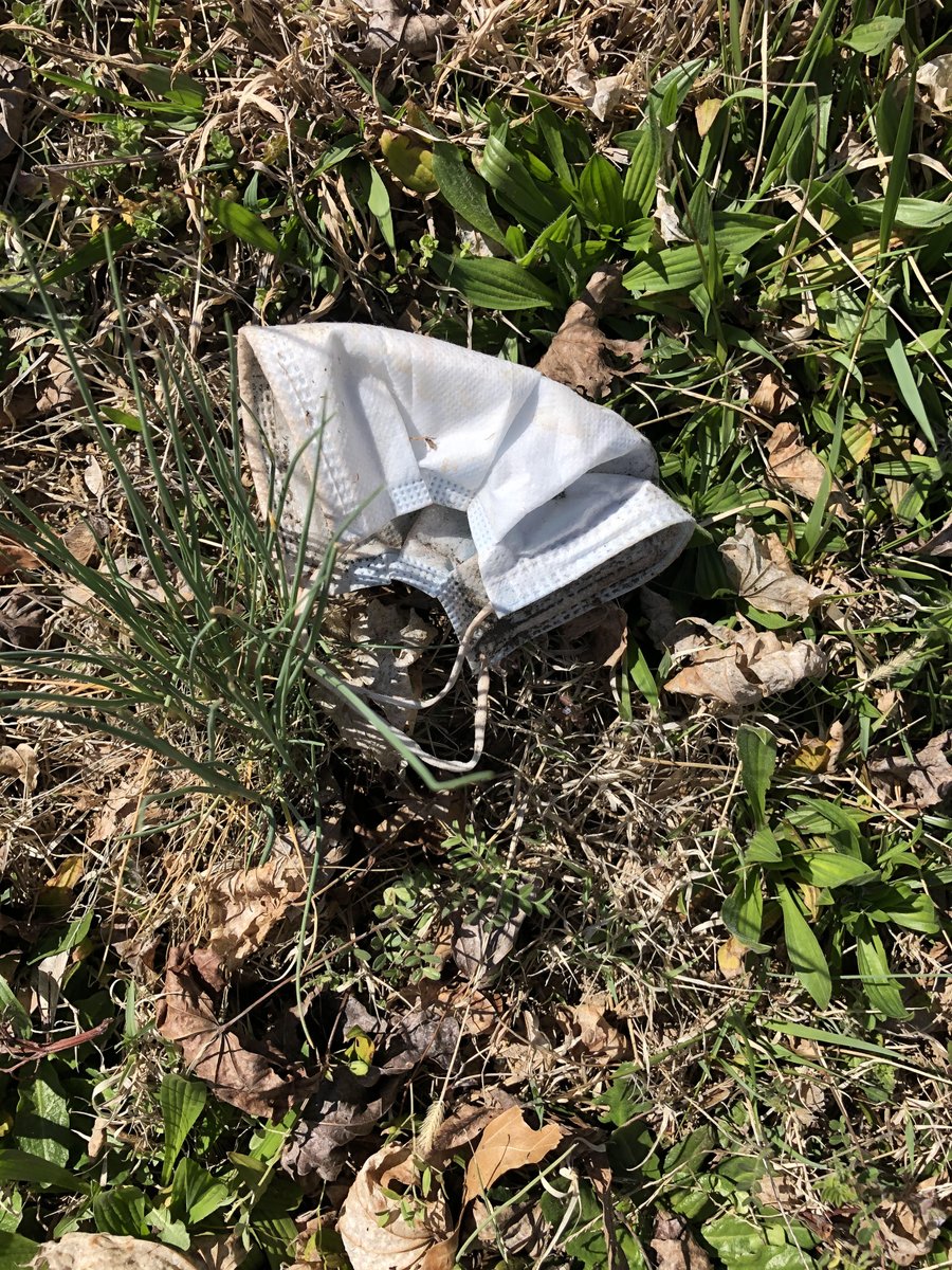 VaDOTFRED's tweet photo. It's a new COVID-19 side effect - the mask trash.😭

We want everyone to wear a mask to stay safe but please dispose your one-time wear mask or gloves properly...you know in a trash can. 
Thank you! XOXO, VDOT https://t.co/ThRdfC4WEj