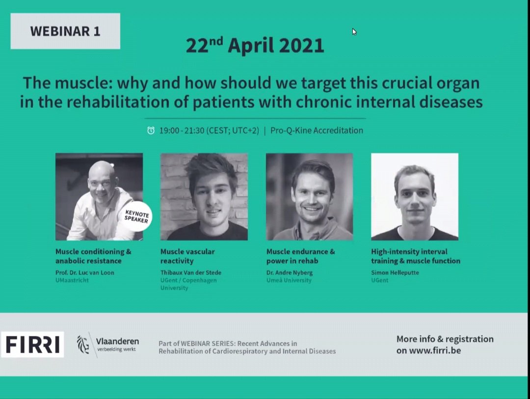 Currently attending the FIRRI webinars with @SesergioBaldew from Suriname 🇸🇷 Goodluck <a href="/verocornelissen/">Véronique  Cornelissen</a> <a href="/NilsCornelis/">Nils Cornelis</a> 
<a href="/FIRRI_Flanders/">FIRRI</a>

#Musclefunction #TargetOrgans #InternalDisorders #Rehabilitation #StrengthTraining #MetabolicHealth