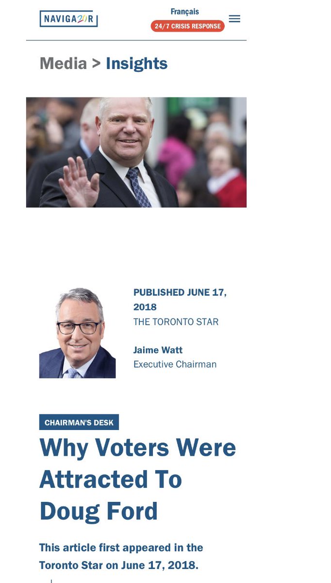 NEVER forget this.  #DougFord has been the client of one of the most manipulative dark actors to ever operate on the Canadian political landscape: Navigator. They have coached him, planted stories in the press, shaped social media responses through inauthentic activity.  #ONpoli