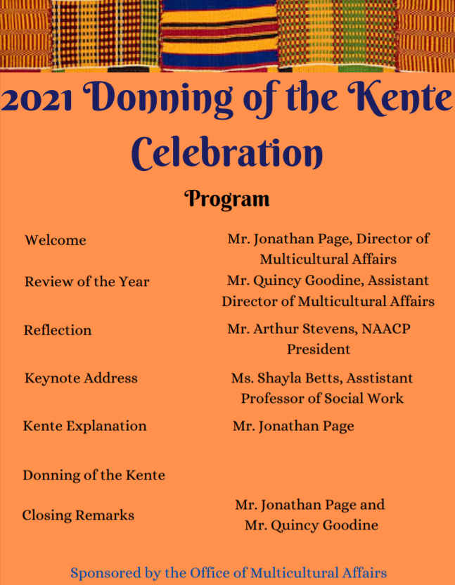 LongwoodOma's tweet photo. Tomorrow is the 2021 Donning of the Kente Celebration! Tune in to our Facebook Live at 5:00pm to watch all of these amazing recipients receive their award! Congratulations to all for your continued hard work towards a more inclusive society. https://t.co/R5WkXbsnG0