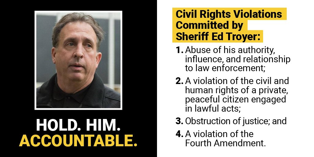 Today, we are demanding the Federal Bureau of Investigation investigate Pierce County Sheriff Ed Troyer for civil rights violations. blmalliancewa.org/news/we-demand… #BlackLivesMatter #StopKillingUs