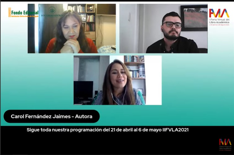 DirInves_FULL's tweet photo. Felicitamos a la #FullDocente @psiquecarolf por la presentación del #FullLibro El problema de lo humano y su lazo social en la II Feria Virtual del Libro Académico.
#FullInvestigaciones #FullGrupoPIyDH @UniLibertadores https://t.co/fIY7a5cNKX