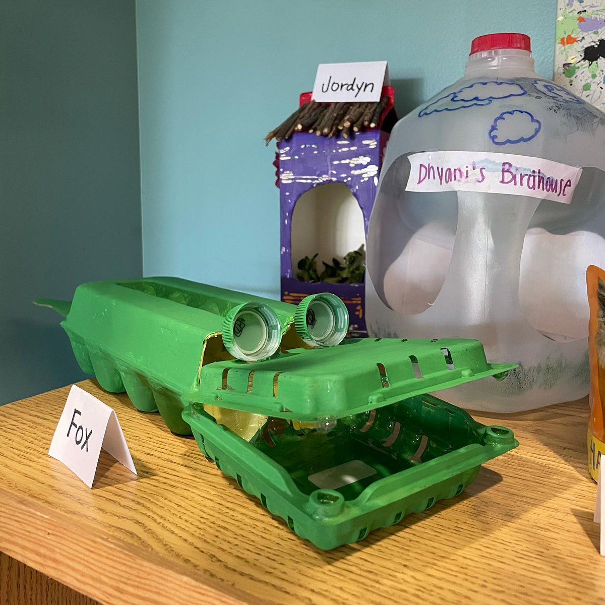 parktudor's tweet photo. Happy #EarthDay2021 ! Our JK students celebrated by using a little imagination to recycle discarded materials into works of art. ♻️🌎 https://t.co/I3zR9hnJ6z