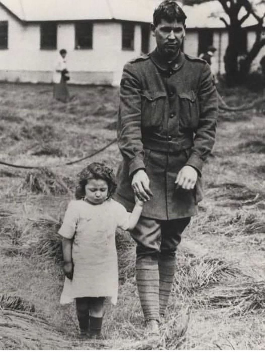 1/5 Military History- Amazing story. The little girl in this photograph is Ruby Crane.....from the age of 3 years old Ruby walked blinded soldiers around a rehabilitation centre called St Dunstans at Brighton in Sussex, where Rubys Father was the head gardener....she knew they