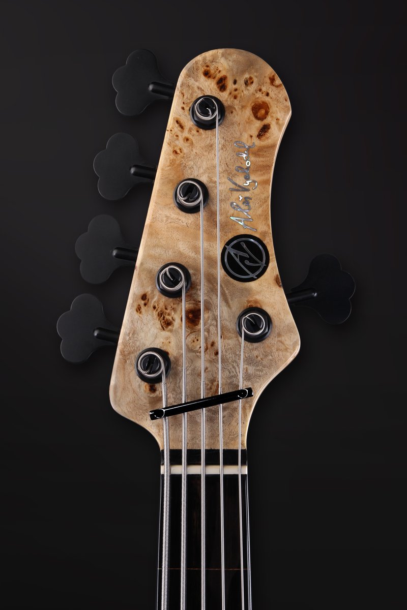 avbasses's tweet photo. Remembering this fretless beauty from 2016. Burl Poplar top on Alder body, Ebony fingerboard and Maple neck. 
The bass featured Aguilar pickups and Hipshot black hardware

More info and picture fo the bass here: https://t.co/cKjKDZxFc0

#avbasses #alesvychodilbasses #bassguitar https://t.co/4EjCAKRRWi