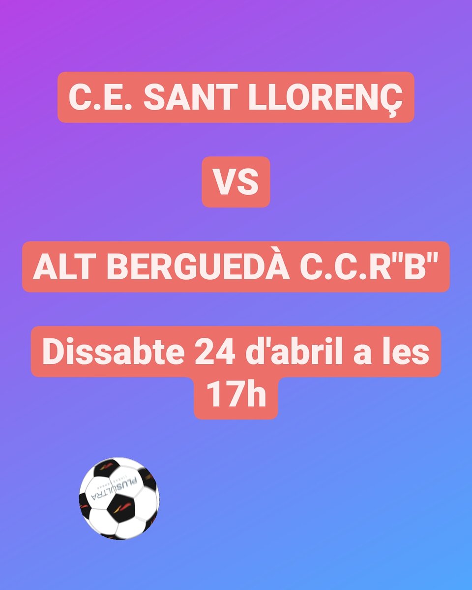 CESantLlorens's tweet photo. Aquest dissabte partit a casa!! https://t.co/KvQgpUfTkp
