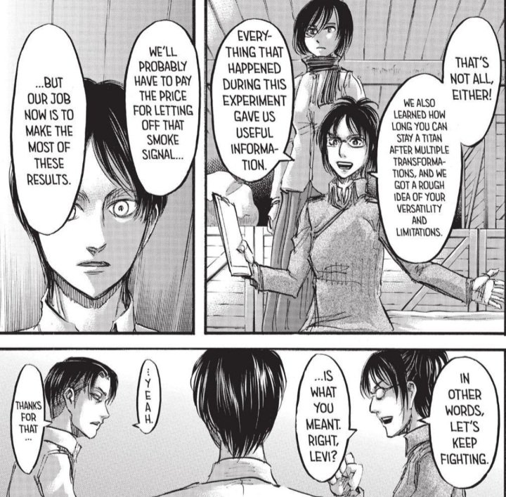levi is easily misunderstood because he has a tendency to get roundabout with his words and sometimes he sounds crude but hanji sees way past that.