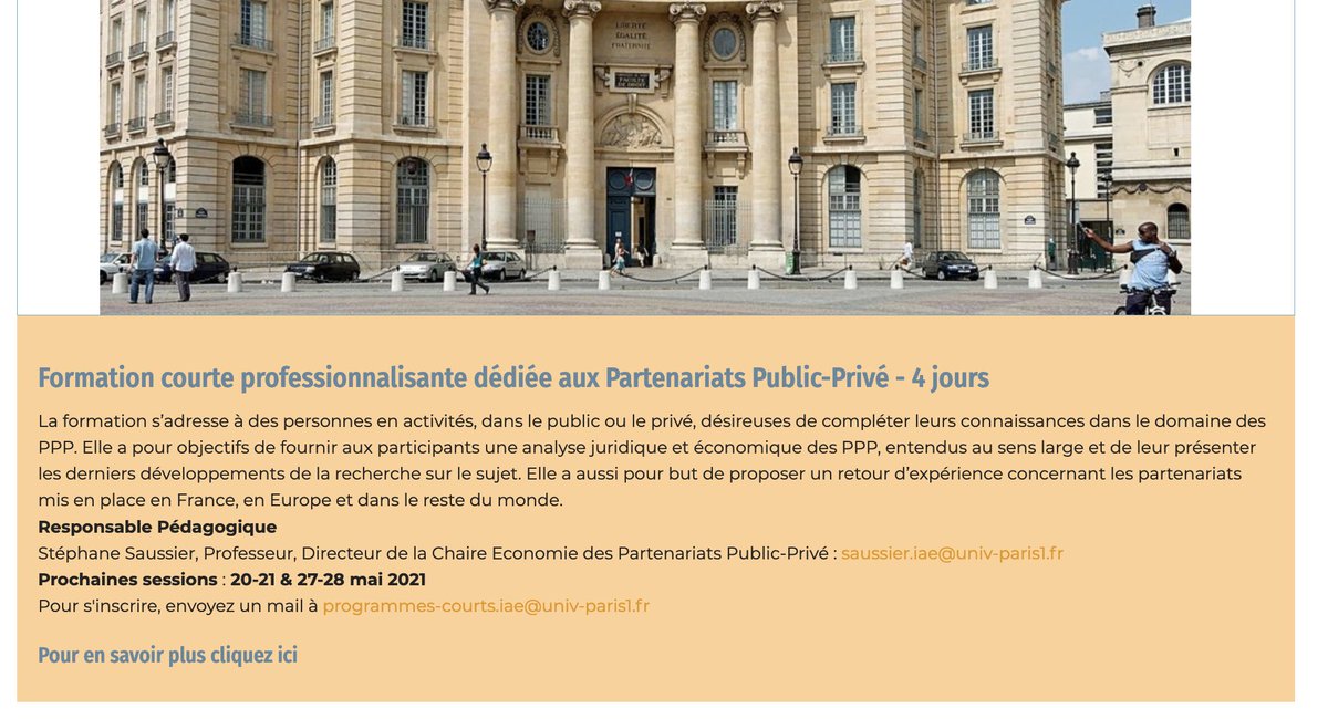 Formation aux outils de la commande publique: les inscriptions sont ouvertes -- chaire-eppp.org/enseignement/  <a href="/francemarches/">France Marchés</a> <a href="/RevueCMP/">Contrats et Marchés publics</a> <a href="/DoubleTrade/">Double Trade</a> <a href="/l_amf/">AMF | Association des maires de France</a> <a href="/lrippp/">Rencontres Int. PPP</a> <a href="/Groupe_GB2A/">GB2A</a> <a href="/iaeparis/">IAE Paris-Sorbonne</a> <a href="/IAEParisAlumni/">IAE Paris Alumni-Sorbonne Business School</a> <a href="/IAEFRANCE/">IAE FRANCE</a>