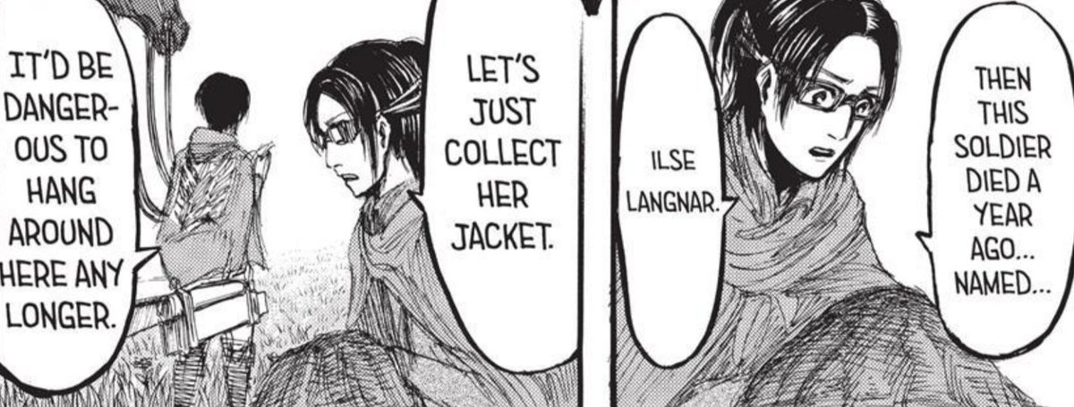 +in one of the bonus chapters (ilse's journal) the ones who found the journal were levi and hanji.