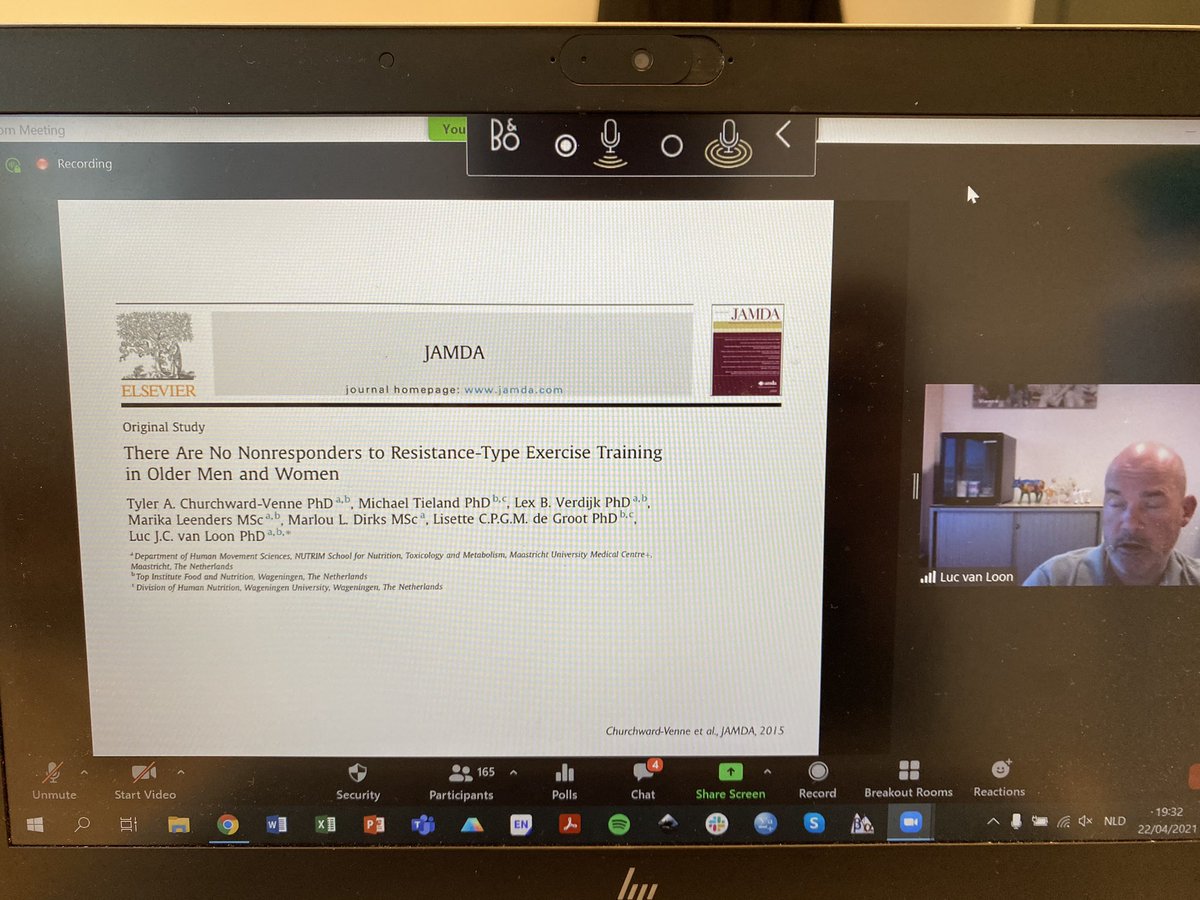 Webinar kickoff by prof. dr. Luc Van Loon talking about muscle conditioning &amp; anabolic resistance 🤓

“There are no nonresponders to exercise training, just nonresponders to exercise prescription/advice.”