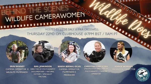 Rad panel of women wildlife camera operators speaking now on Clubhouse!