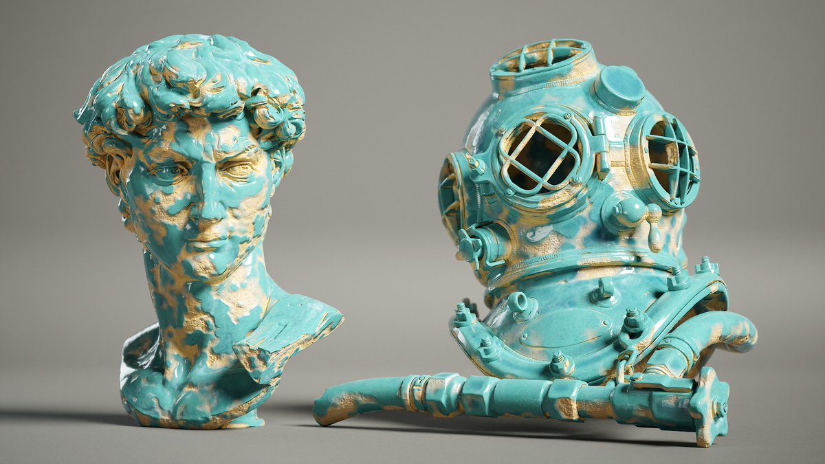 marmosetco's tweet image. Our final set of Smart Material renders from the Library’s first update. This is a miscellaneous set of paper, paint, ceramic, stone, leather, and wood Smart Materials. #3d #texturing #smartmaterial #material #render #rendering #marmoset #toolbag4 #marmosettoolbag #cgart #rtx