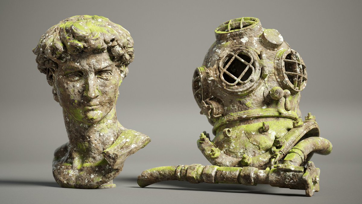 marmosetco's tweet image. Our final set of Smart Material renders from the Library’s first update. This is a miscellaneous set of paper, paint, ceramic, stone, leather, and wood Smart Materials. #3d #texturing #smartmaterial #material #render #rendering #marmoset #toolbag4 #marmosettoolbag #cgart #rtx