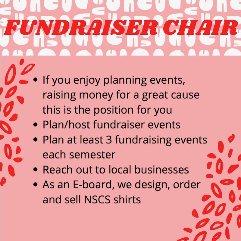 NSCS_CMU's tweet photo. Want to challenge yourself by taking on an e-board position? Having an e-board position shows leadership and is a great way to get more involved and build experience. Deadline to complete form: 4-30-2021 by 11:59pm #fireupnscs🔥☝️
https://t.co/FQuynvA87M https://t.co/SJUHbhuLOE