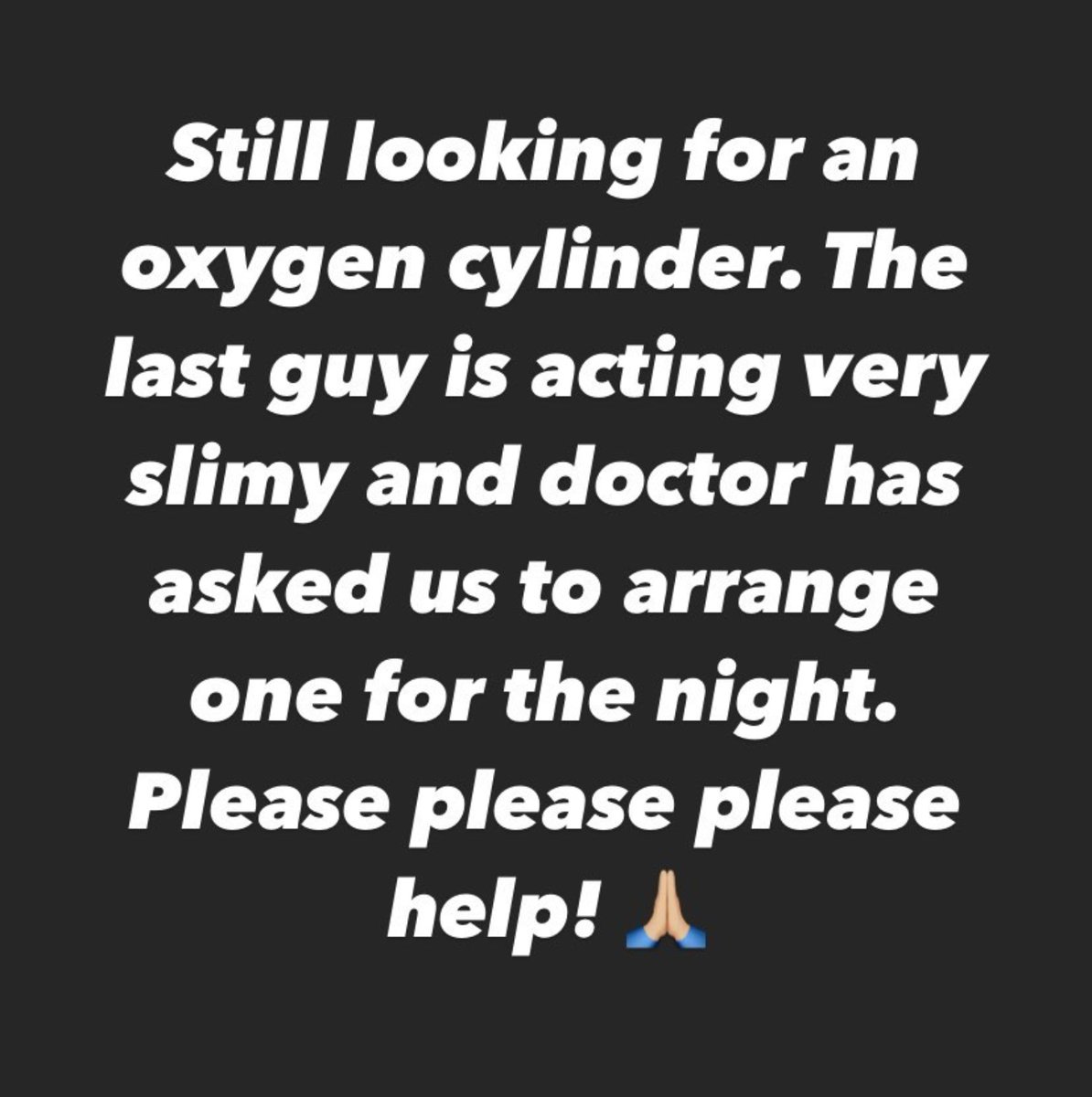 PJ_CRACKER's tweet photo. Any #verified leads in #Delhi for Oxygen Cylinders? 

Please help. 

#COVIDEmergency2021 https://t.co/kPFnFBdv6A