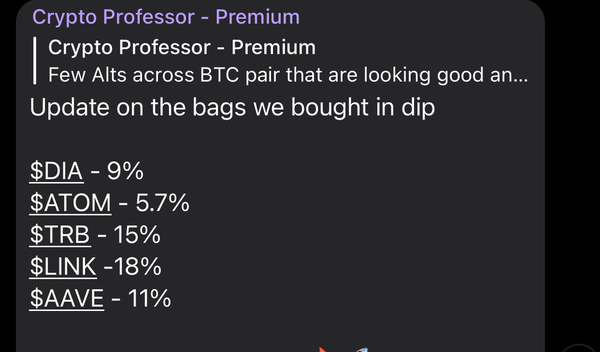 BundickAlexa's tweet photo. All the dips bought after Professor’s free call have started paying🚀
Send this amazing FREE channel to the moon - https://t.co/qTfvQpIa4P

$BTC $AAVE $BNB $SUSHI $SAND $ATOM $ETH $VET $ETC $LTC $BAR $MTL $DOGE $XVS $NBS $NKN $SKY $ALGO $LINK $JUV $KNC $SAFE $KMD $SXP $LINK $ATOM https://t.co/AD6hQilsIA