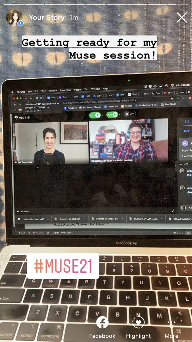 Five minutes til my ⁦session on suspense in “quiet” fiction for ⁦<a href="/GrubWriters/">GrubStreet</a>⁩ Muse conference!! #muse21