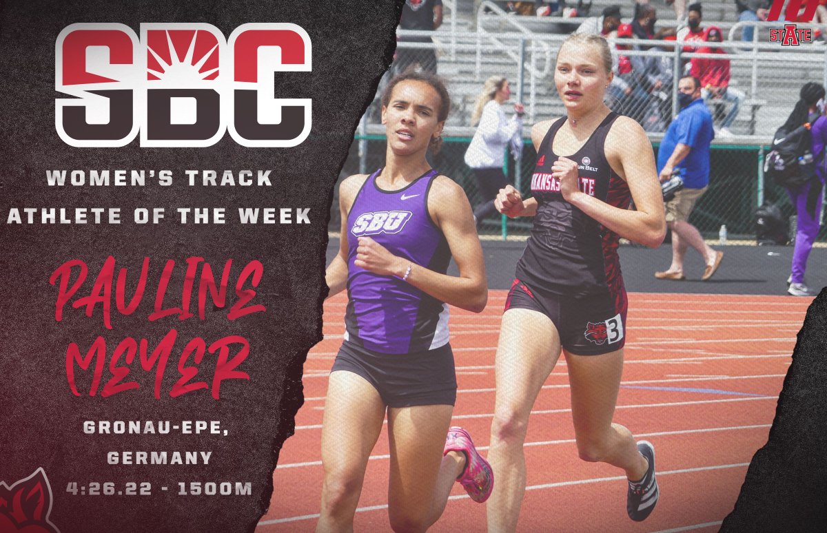 Back-to-back school records in back-to-back weeks? Not too bad 😏

Congratulations to Pauline Meyer on being named this week's #SunBeltOTF Women's Track Athlete of the Week!

#WolvesUp🐺