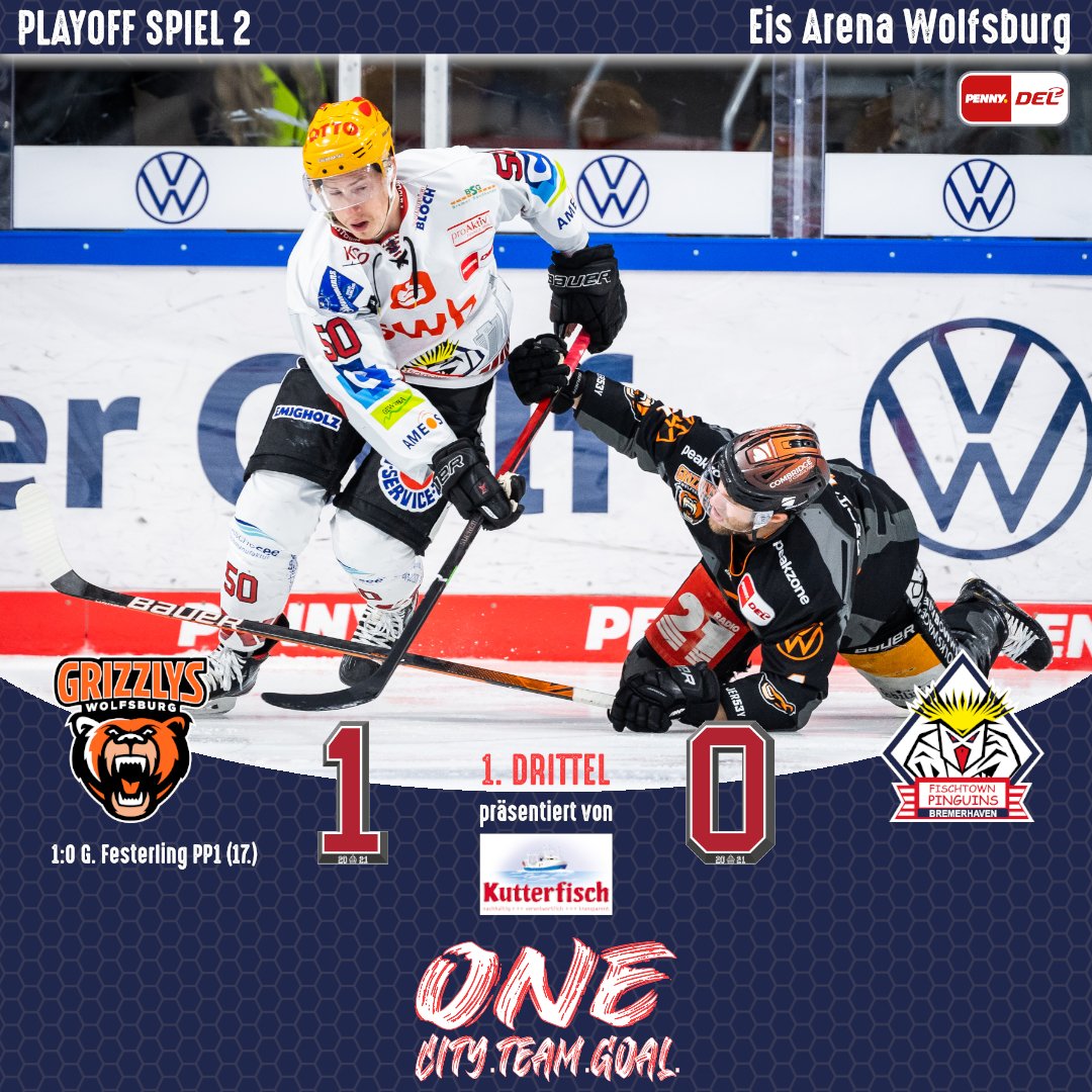 0:1 Rückstand für die Pinguins nach 20 Minuten in der Partie gegen die Grizzlys Wolfsburg.
Das Drittelergebnis präsentiert Kutterfisch-Zentrale GmbH.
#WIRsindBHV