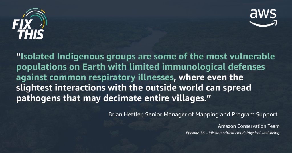 Discover how <a href="/AmazonTeamOrg/">Amazon Conservation Team</a> uses satellite imagery to protect isolated Indigenous groups in the latest #FixThisbyAWS podcast. 

🎧: go.aws/3ay5flz