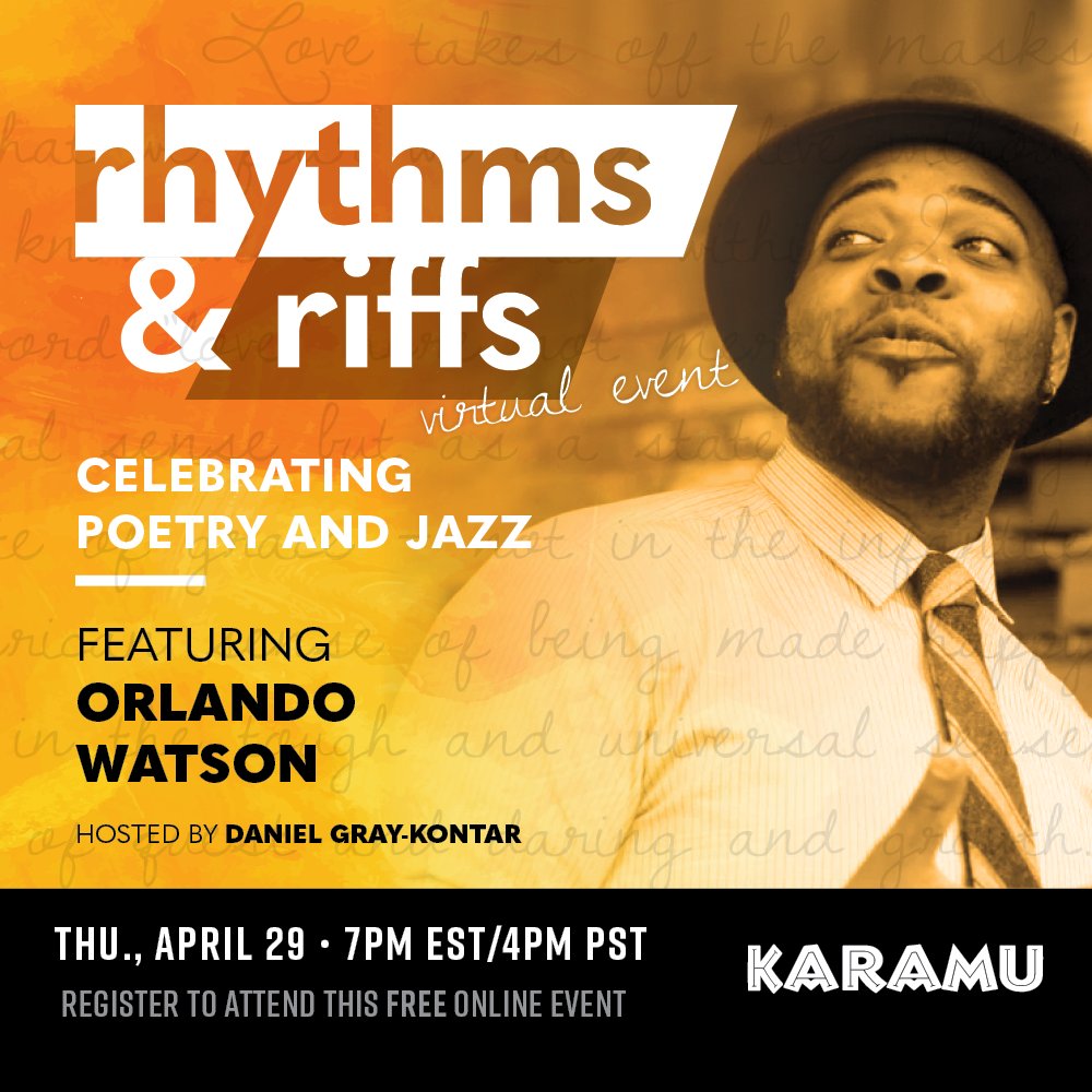 Celebrate jazz &amp; poetry month with a virtual conversation with poet &amp; musician, @Lingo_Lando; hosted by <a href="/SanctuaryCLE/">Daniel Gray-Kontar</a> of <a href="/ArtsTwelve/">Twelve Literary Arts</a>. Celebrate intersections of jazz, poetry &amp; the human experience. Register: buff.ly/3tMysB4.  #jazzappreciation #jazzmonth #PoetryMonth