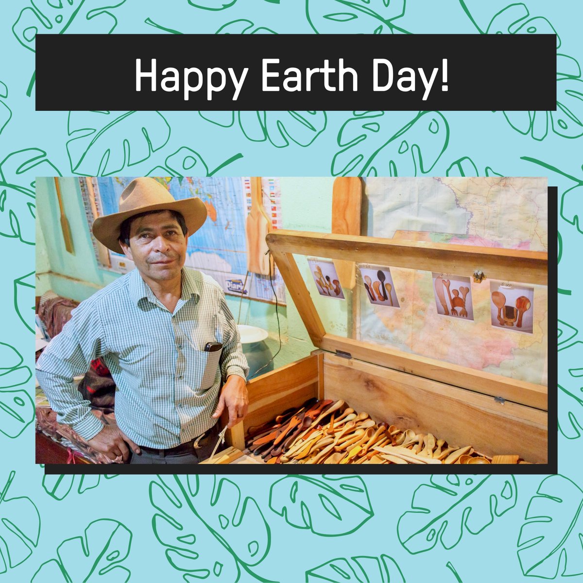 Happy Earth Day! Today we wanted to highlight one of our partner’s Toribio and his reforestation project. Toribio works in his commstore to not only educate people on the importance of climate change, but also makes wooden spoons out of fallen trees in his town.