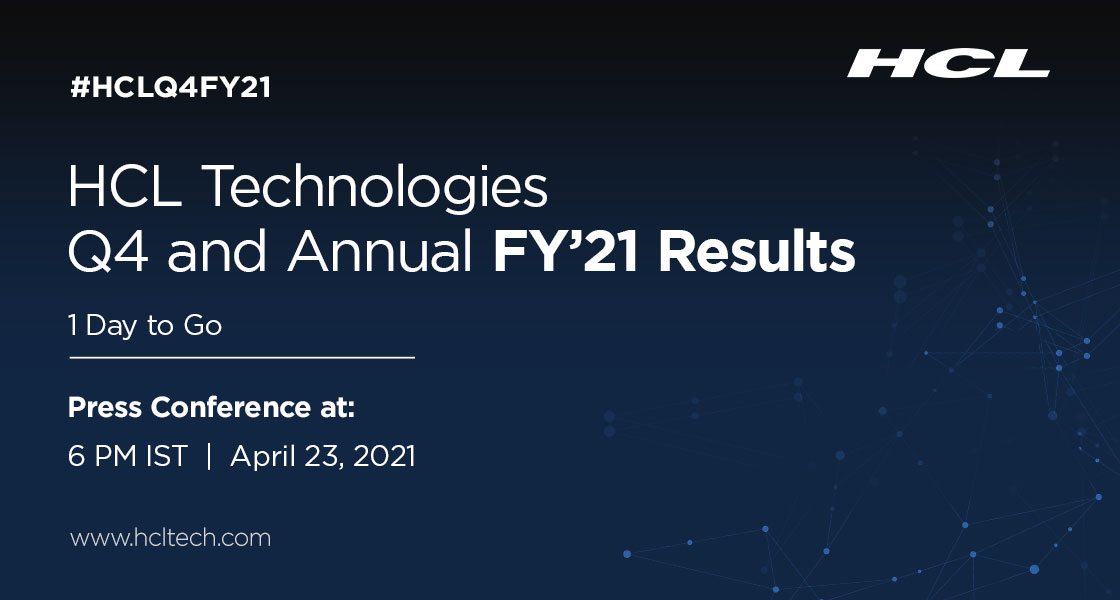 hcltech's tweet photo. We will announce our Q4 and Annual FY’21 results tomorrow. Stay tuned for live updates. https://t.co/AceROKB8VS #HCLQ4FY21 https://t.co/vQ5l5gPSHm