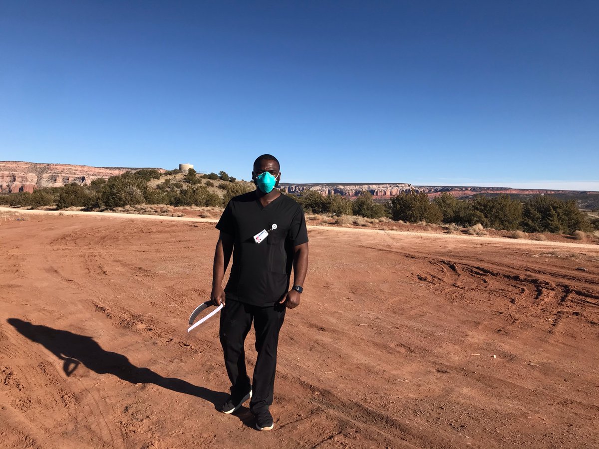 My partner Kaylon is volunteering with the @covidcareforce in Gallup, NM vaccinating people of the Navajo Nation at homeless shelters, dentition centers, rehabilitation facilities, clinics, and even house calls on the reservation.  I'm so proud of him!  <a href="/DrBiden/">Dr. Jill Biden</a> <a href="/MichaelLaRosaDC/">Michael LaRosa</a>