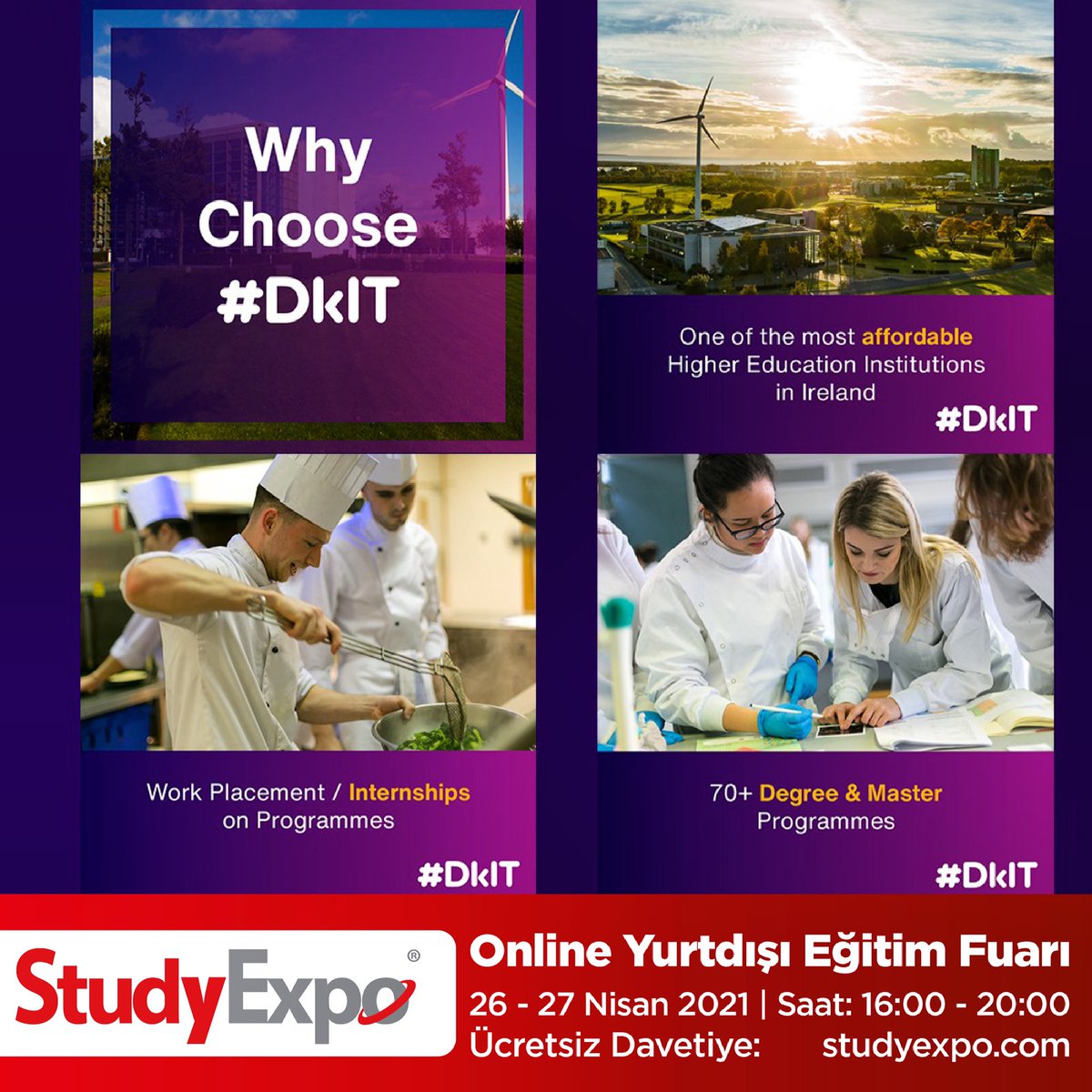 🇮🇪 İrlanda’da bulunan DkIT (Dundalk Institute of Technology) StudyExpo’da!
Katılımın ücretsiz olduğu fuar için şimdi davetiye alın: studyexpo.com 
#studyexpo #dundalkinstituteoftechnology #dkit #irlanda #irlandalisans #irlandamaster #irlandayükseklisans #irlandaeğitim