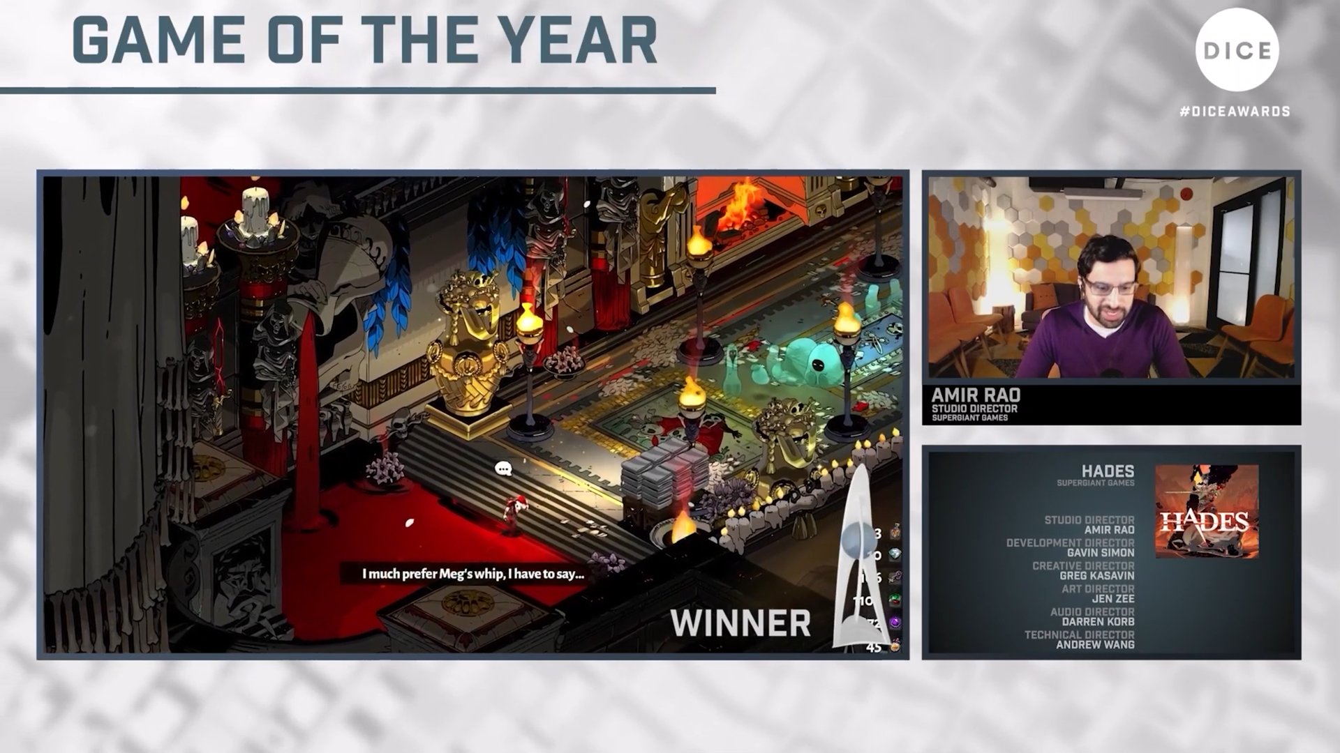 Hades Wins Game Of The Year At The 2021 DICE Awards