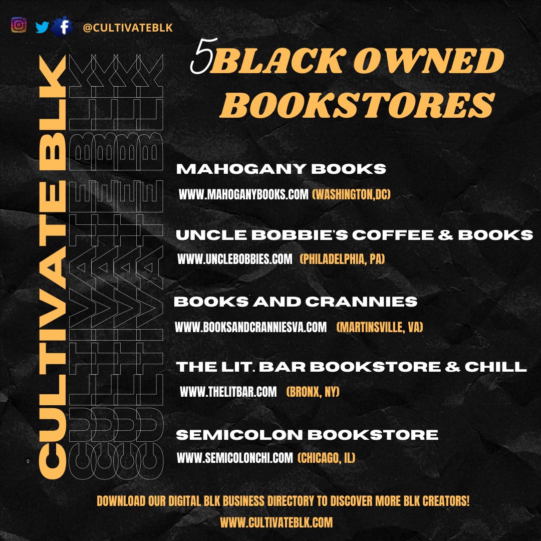 5 Black Owned Bookstores 🔥 Please LIKE &amp; SHARE! #BLACKOWNED