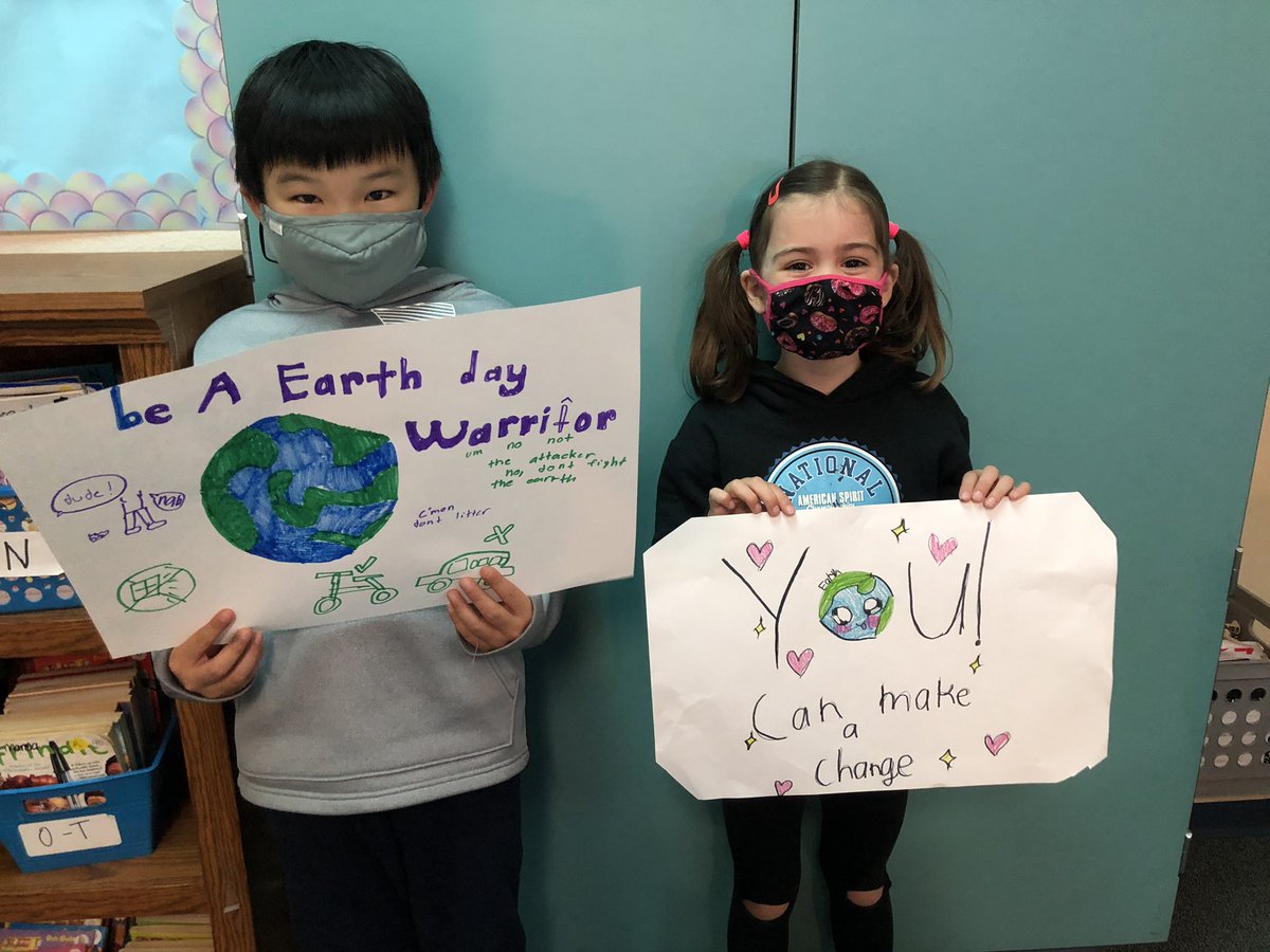 Students did a fantastic job making persuasive posters in honor of Earth Day! 🌍 #gesshineon