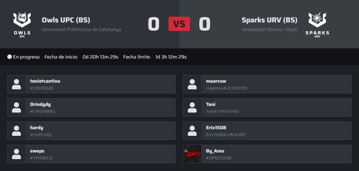 ByAmu (@by_amu) on Twitter photo Mañana examen y la final de conferencia (2 split) de la <a href="/University_ES/">UNIVERSITY Esports Spain 🇪🇸</a> representando a <a href="/SparksURV/">SparksURV</a> en <a href="/BrawlStars/">Brawl Stars</a>.
Si ganamos, clasificados para la final nacional😳
Está muy difícil así que a ver qué pasa🙈😂 Mañana examen y la final de conferencia (2 split) de la <a href="/University_ES/">UNIVERSITY Esports Spain 🇪🇸</a> representando a <a href="/SparksURV/">SparksURV</a> en <a href="/BrawlStars/">Brawl Stars</a>.
Si ganamos, clasificados para la final nacional😳
Está muy difícil así que a ver qué pasa🙈😂