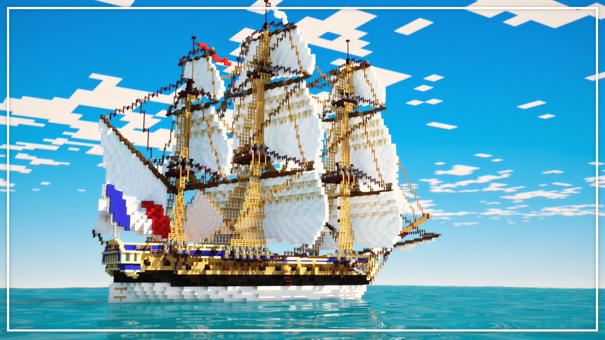 prismo648's tweet image. French frigate L'Hermione
Built on @AliquamCreative 
Render by @_TerrorQ 
#Minecraft @LHERMIONE_SHIP