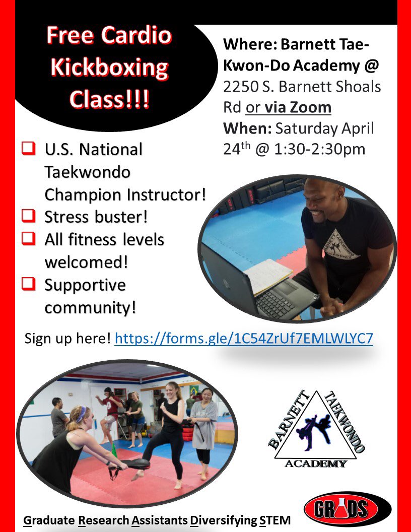 Join us this Saturday for a free cardio kickboxing class! docs.google.com/forms/d/e/1FAI…