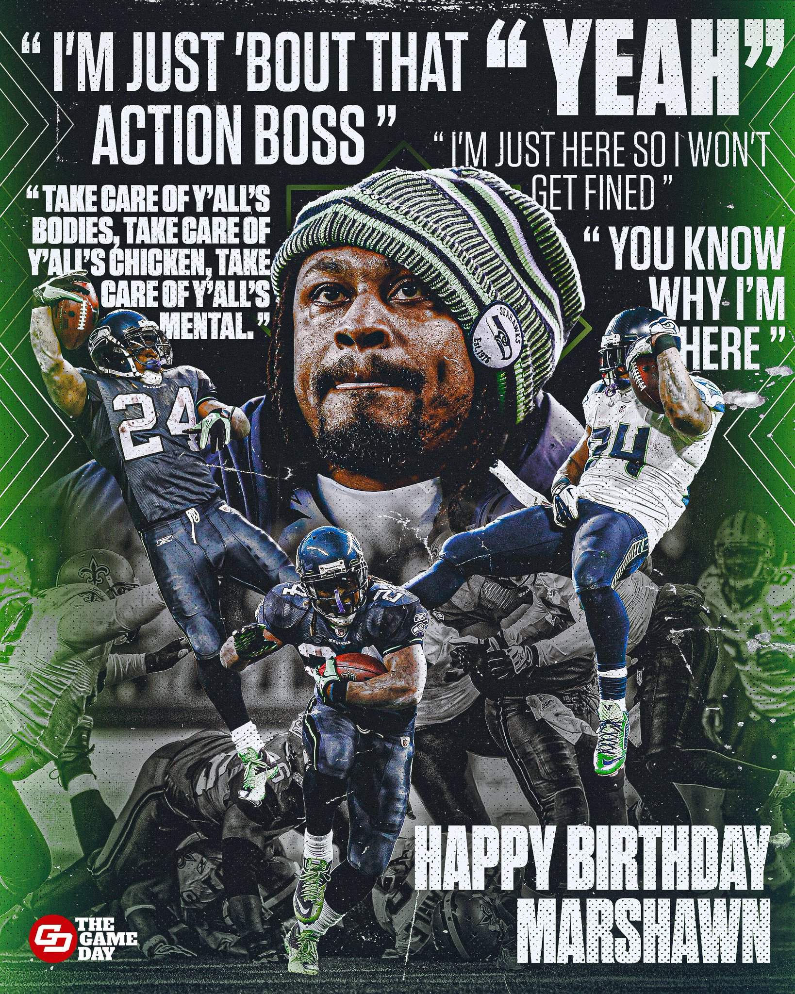 Happy Birthday to Beastmode himself, Marshawn Lynch!    