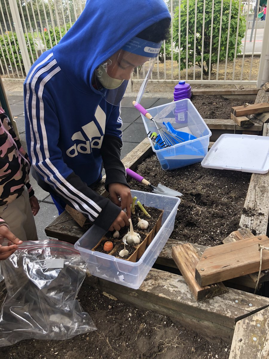 Ms_Ingersoll's tweet photo. Celebrated #EarthDay2021 by working in our garden! We also have some basil ready to plant this afternoon 🌿 Thank you @DrBodle and Bodle Chiropractic for sponsoring our gardening project! #ourhighlinestory https://t.co/fXQQ4IVbzz
