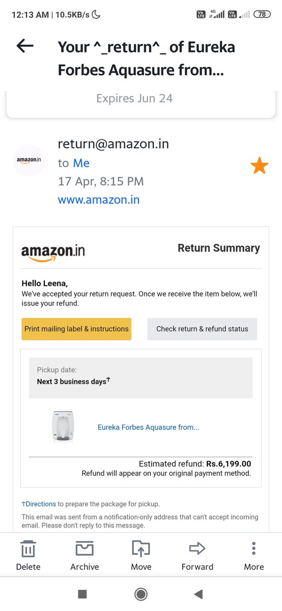 bodoyahoo's tweet photo. Struggling to get refund since 9th April for a defective item but such unprofessional team at @amazonIN @AmitAgarwal @amazon https://t.co/rVOPOqwSWk