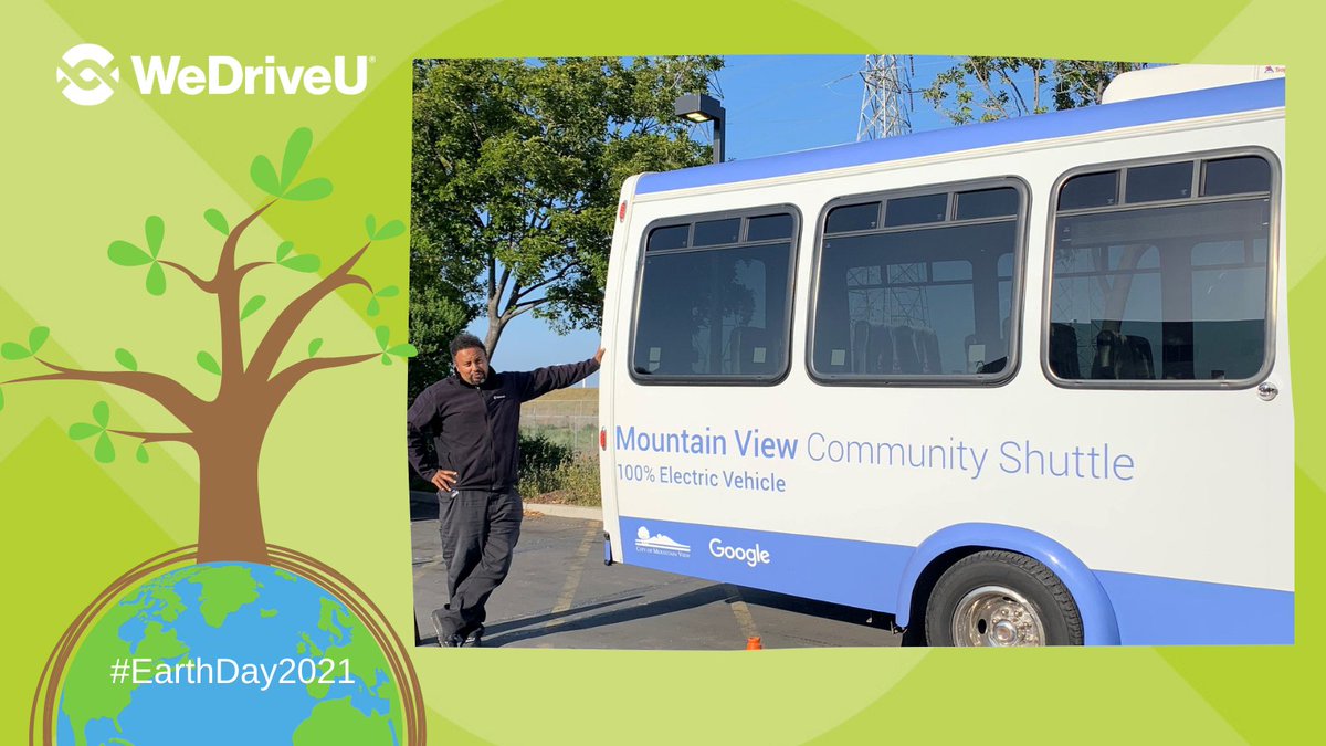 🌎 day 🙌 to our <a href="/mvcshuttle/">MV Community Shuttle</a> passengers and team. We're grateful to drivers like Khamal Mohamed for helping residents enjoy Mountain View in the 100% electric fleet. @mtnviewcityhall <a href="/Google/">Google</a> <a href="/ABC_Companies/">ABC Companies</a> <a href="/Motivps/">Motiv Power Systems</a>. #earthday #electricvehicles #ev #sustainability cc <a href="/ACTNational/">Association for Commuter Transportation (ACT)</a>