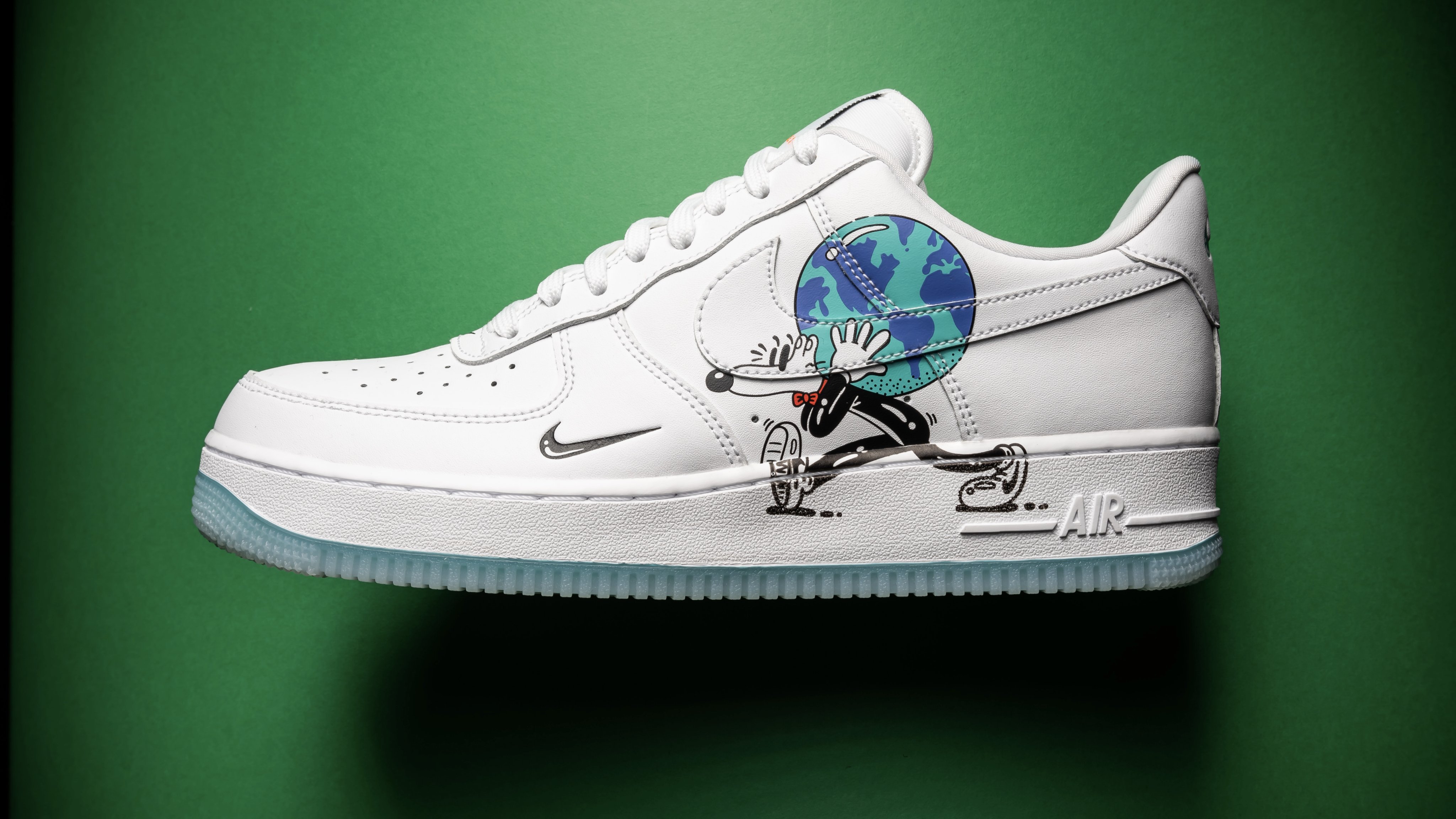 Stadium Goods on X Released on Earth Day in 2019 the Nike Air Force Low 1 Flyleather Earth Day features artwork by Steven Harrington. If that wasn t enough to reel you in