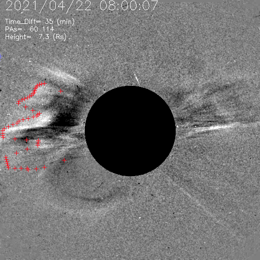 SolarHam's tweet photo. Partial halo CME observed early Thursday has potential Earth directed component with impact possible by April 25th. Moderate (G2) geomagnetic storm watch officially added. Aurora sky watchers from middle to high latitudes should be alert. https://t.co/aqK4Q6XdAY https://t.co/FbrJVlnnJC