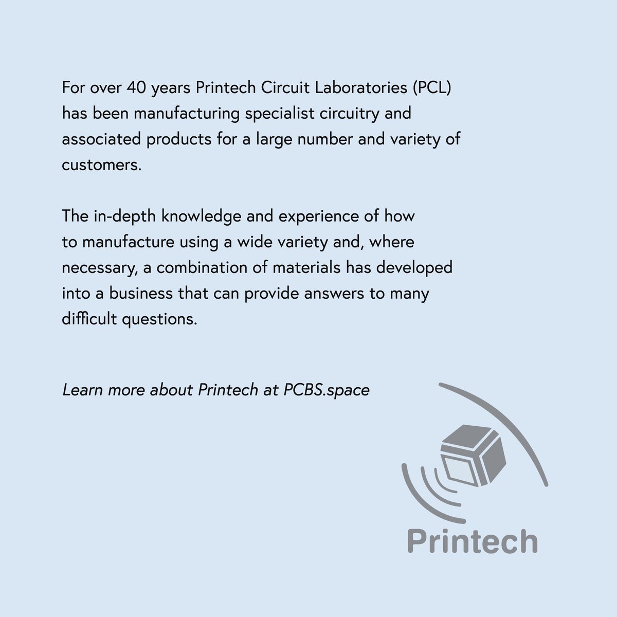 Big thanks to our next sponsor @spacepcbs ! Be sure to catch them at next week’s Virtual Exhibit Booths 💫 To learn more about Printech visit pcbs.space
